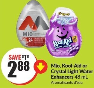 FreshCo Mio, Kool-Aid or Crystal Light Water Enhancers 48 ml offer