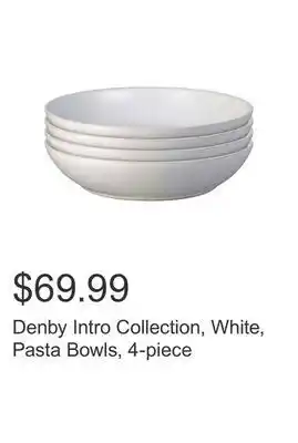 Costco Denby intro collection, white, pasta bowls, 4-piece offer