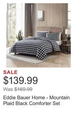 Costco Eddie bauer home - mountain plaid black comforter set offer