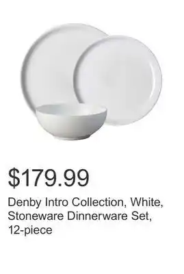 Costco Denby intro collection, white, stoneware dinnerware set, 12-piece offer