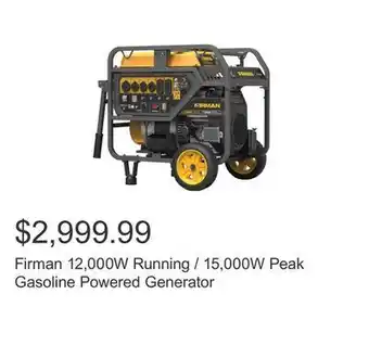 Costco Firman 12,000w running / 15,000w peak gasoline powered generator offer