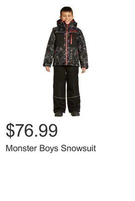 Costco Monster boys snowsuit offer