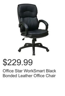 Costco Office star worksmart black bonded leather office chair offer