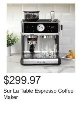 Costco Sur la table espresso coffee maker offer
