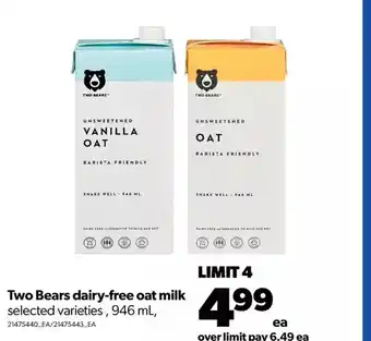 Real Canadian Superstore Two bears dairy-free oat milk offer