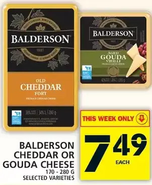 Food Basics Balderson cheddar or gouda cheese offer