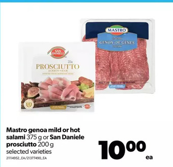Real Canadian Superstore Mastro genoa mild or hot salami or san daniele prosciutto offer