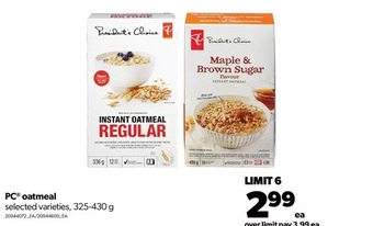 Real Canadian Superstore Pc oatmeal offer