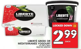 Food Basics Liberté greek or méditerranée yogourt offer