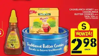 Food Basics Casablanca honey, casablanca butter cookies, tat tea offer