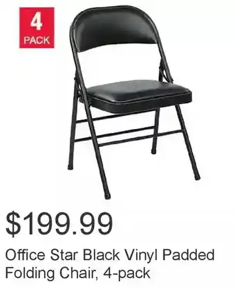 Costco Office star black vinyl padded folding chair offer
