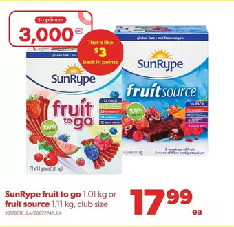 Real Canadian Superstore Sunrype fruit to go or fruit source offer