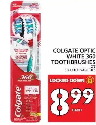 Food Basics Colgate optic white 360 toothbrushes offer