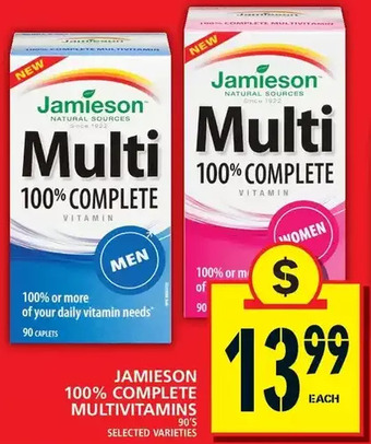 Food Basics Jamieson 100% complete multivitamins offer