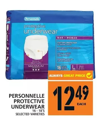 Food Basics Personnelle protective underwear offer