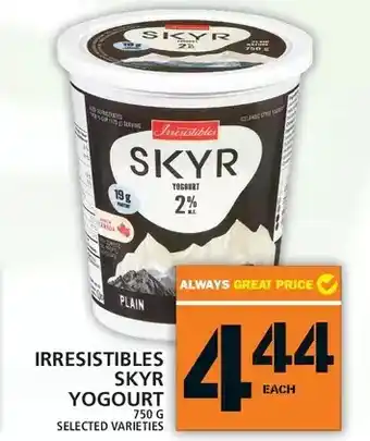 Food Basics Irresistibles skyr yogourt offer