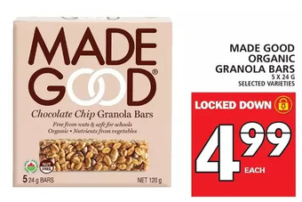 Food Basics Made good organic granola bars offer