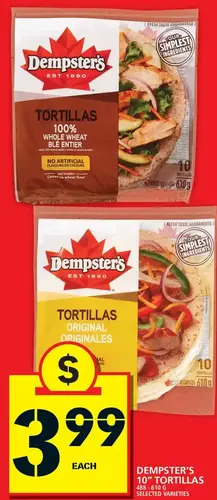 Food Basics Dempster's 10" tortillas offer