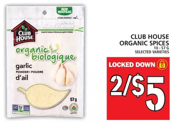 Food Basics Club house organic spices offer