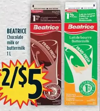 Marché Adonis Beatrice chocolate milk or buttermilk offer