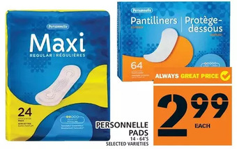 Food Basics Personnelle pads offer