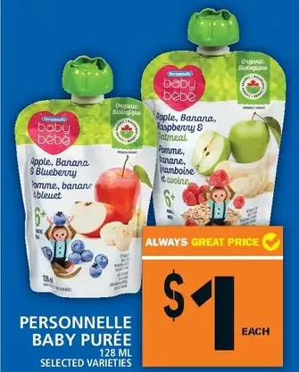 Food Basics Personnelle baby puree offer