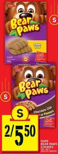 Food Basics Dare bear paws cookies offer