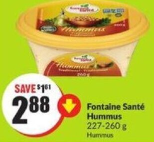 FreshCo Fontaine Santé Hummus 227-260 g offer