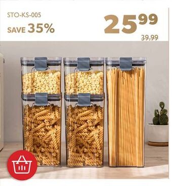 Shopper+ Stackable airtight food storage containers for kitchen pantry organization, 5 packs - stora offer