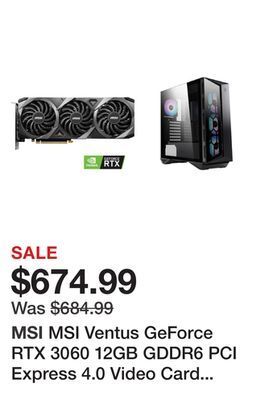 Newegg Msi ventus geforce rtx 3060 12gb gddr6 pci express 4.0 video card rtx 3060 ventus 3x 12g oc and msi mpg gungnir 110r atx mid offer