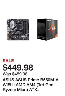 Newegg Asus prime b550m-a wifi ii amd am4 (3rd gen ryzen) micro atx motherboard (pcie 4.0 wifi 6 ecc memory 1gb lan hdmi 2.1/d-sub 4 offer