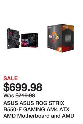 Newegg Asus rog strix b550-f gaming am4 atx amd motherboard and amd ryzen 9 5900x - ryzen 9 5000 series vermeer (zen 3) 12-core 3.7 offer
