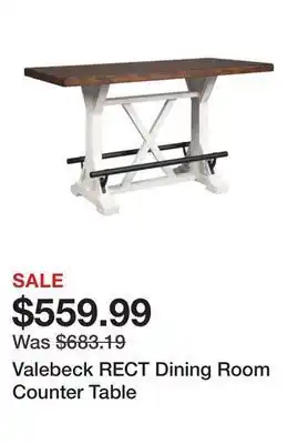 Ashley Furniture Valebeck rect dining room counter table offer