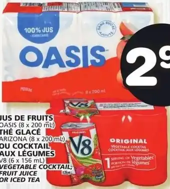 IGA Oasis Vegetable Cocktail Fruit Juice or Iced Tea offer