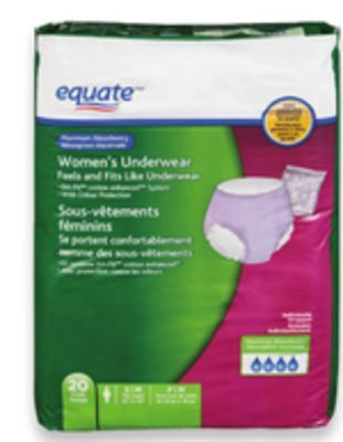 Walmart Equate incontinence underwear offer