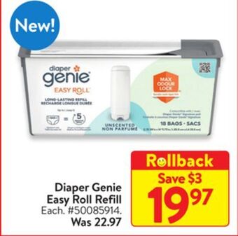 Walmart Diaper genie easy roll refill offer