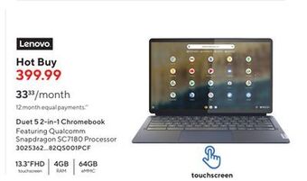 Staples Lenovo duet 5 2-in-1 chromebook offer