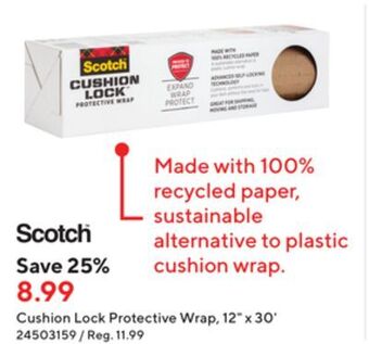 Staples Scotch cushion lock protective wrap, 12" x 30' offer