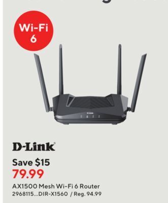 Staples D-link ax1500 mesh wi-fi 6 router offer