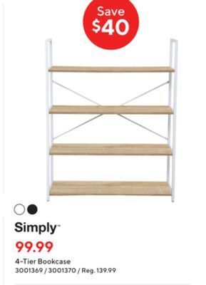 Staples Simply 4-tier bookcase offer