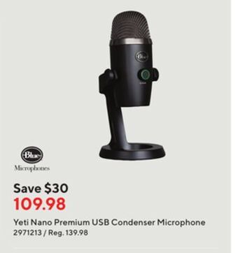 Staples Blue yeti nano premium usb condenser microphone offer