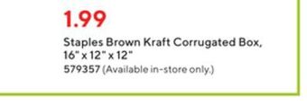 Staples Staples brown kraft corrugated box offer