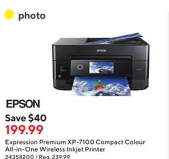 Staples Epson expression premium xp-7100 compact colour all-in-one wireless inkjet printer offer