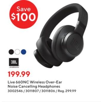 Staples Jbl live 660nc wireless over-ear noise cancelling headphones offer