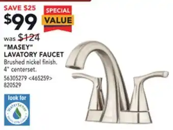 Lowe's Pfister "masey" lavatory faucet 4" offer