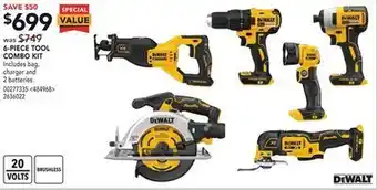 Lowe's Dewalt 6-piece tool combo kit offer