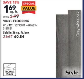 Lowe's Style vinyl flooring 6" x 36" offer