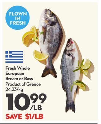 Longo's Fresh whole european bream or bass offer