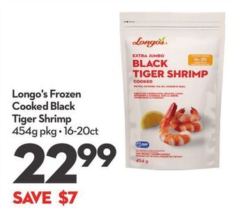 Longo's Longo's frozen cooked black tiger shrimp offer