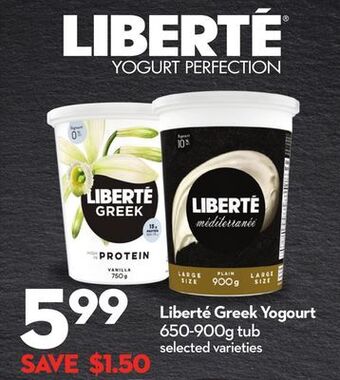 Longo's Liberté greek yogourt offer